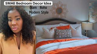 Small Bedroom Decorating Ideas and TOUR  | BOHO Glam Style