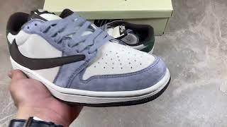 First Look Travis Scott x Air Jordan 1 Low OG "Light Blue Dark Mocha"