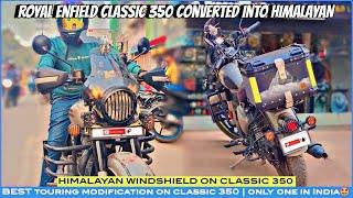 ROYAL ENFIELD CLASSIC 350 CONVERTED INTO HIMALAYAN|BEST TOURING MODIFICATION ON CLASSIC 350 #modify