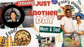 A DAY with ಅಪ್ಪ & ಅಮ್ಮ️Cooking with MOM | Grocery SHOPPING |  Ring Light UNBOXING #shettypriyankka