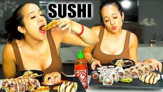 SUSHI & JALAPENO POPPERS MUKBANG! | Queen Dee Fitness