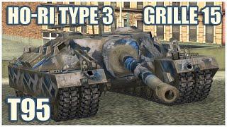 Ho-Ri Type III, T95 & Grille 15 • WoT Blitz Gameplay