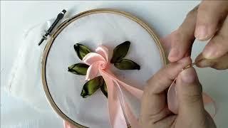 Simple Flower Ribbon Embroidery Tutorial