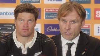 Scott Robertson reacts to first Bledisloe win against the Wallabies in the Rugby Championship