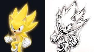 How to Draw Super Sonic( Speed Drawing Tutorial) ️ 