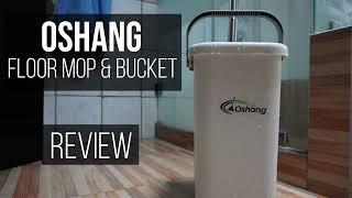 oshang Flat Floor Mop and Bucket Set for Home Floor Cleaning, Hands Free Floor Flat Mop Review