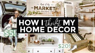 HOW TO THRIFT FARMHOUSE STYLE HOME DECOR | THRIFT WITH ME | NEUTRAL FARMHOUSE DECORATING IDEAS!