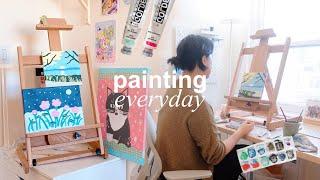 Painting Everyday For A Week ‍ artist studio vlog