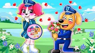 LOVE IS IN THE AIR! Labrador Proposes to Papillon! | Sheriff Labrador Animation