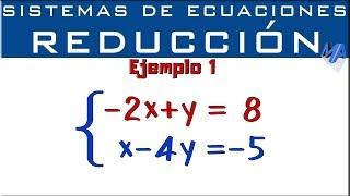 Sistemas de ecuaciones 2x2 | Método de Reducción - Eliminación | Ejemplo 1