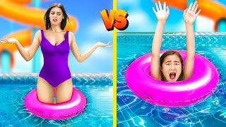 Long Legs vs Short Legs Problems in a Water Park!