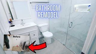 DIY Transformation - Laundry Room into Bathroom Renovation