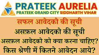 Prateek Aurelia Lottery Draw | List of Successful Applicants & Rejected Applicants - Refund Process