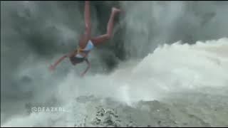 Girl falls from the devil's pool! Victoria falls.