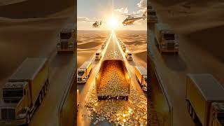 Gold Truck Spills Coins on Street — Chaos Unleashed! #GoldTruck #WealthRush #GoldenChaos
