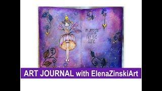 Mixed Media Art Journal with ElenaZinskiArt Digital Stamps