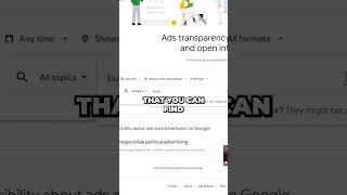 SPY on your competitors' ads with this NEW Google tool! #shorts #marketing