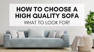 How to Choose a High Quality Sofa