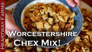 Easy, savory, Chex Mix recipe. The perfect fall snack by Heartway Farms