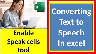 How to make excel speak | Enable speak cells tool | #excelfansonly