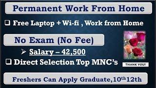 Permanent Work From Home Job | Free Laptop|Recruitment For FreshersJob For Freshers|Jobs March 2025