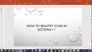 How to beautify code in Notepad++