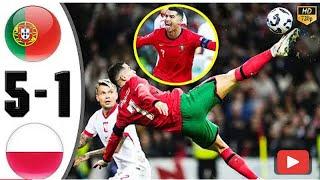 Portugal VS Poland 5 - 1 Highlights And Goals 2024. Ronaldo Score Bicycle Kick Goal.