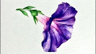 [베리현 수채화]나팔꽃 그리기| Watercolor painting | Watercolor flower | Watercolor tutorial | morningglory