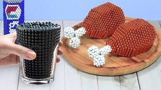 DIY - FAST FOOD Chicken from Magnetic Balls Satisfying ASMR & Magnet Challenge!