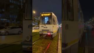 Tramvaiul V3A-2S-93 #4039 părăsind stația “Spitalul Sf. Pantelimon” pe linia 55 cu vatmaniță tare