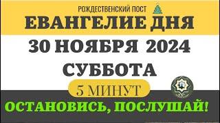 30 НОЯБРЯ СУББОТА ЕВАНГЕЛИЕ ДНЯ 5 МИНУТ АПОСТОЛ МОЛИТВЫ 2024 #мирправославия