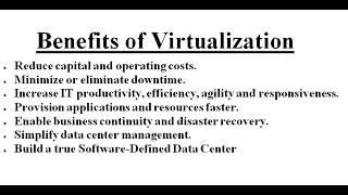 Virtualization & Benefits of Virtualization