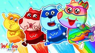 Colorful Superheroes Team  Color Songs Compilation  Wolfoo Nursery Rhymes & Kids Songs