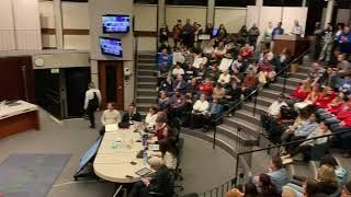 Inside City Hall chambers, Santa Rosa City Schools meeting