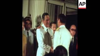 SYND 1-1-74 PRESIDENT PERON ATTENDS DIPLOMATIC RECEPTION