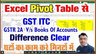 Pivot Table Is The BEST Way To Reconcile GST ITC|Pivot Table in Excel|GST ITC Reconciliation inExcel