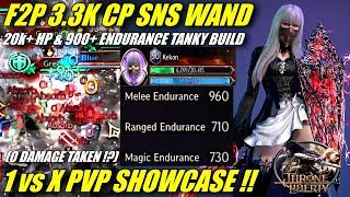 F2P SNS WAND 3.3K+ CP, 20K+ HP & 900+ ENDURANCE TANKY BUILD | 1 vs X Open World PVP Showcase & Guide