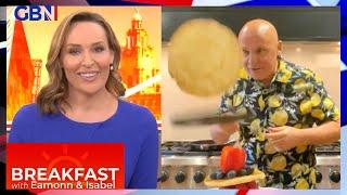 Shrove Tuesday: Aldo Zilli shows Eamonn Holmes and Isabel Webster how to flip the perfect pancake