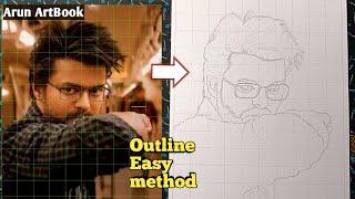 The GOAT Movie Drawing / Thalapathy Vijay Drawing Outline / Arun ArtBook