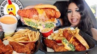 Trying Dave's Hot Chicken for the FIRST TIME Mukbang! (Slider, Hot Tenders, Mac and Cheese, Fries)