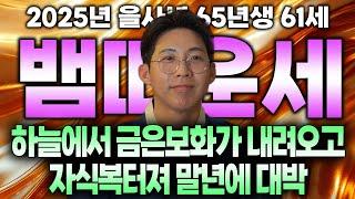 2025년 1965년 61세 뱀띠운세 하늘에서 금은보화가 내려오고 자식복까지 터진다!!! 을사년 대박나는 65년생 61세 뱀띠운세