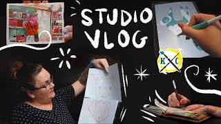 ART STUDIO VLOG  March 2023 - Graphite portrait and Logotype WIP | Kallerhult Creations