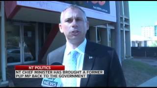 NT CHIEF MINISTER ADAM GILES LURES PALMER UNITED MP BACK TO GOVERNMENT