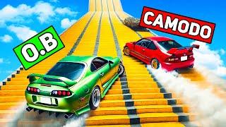 Two Friends Drive Down CURSED Stairs in BeamNG Drive?!