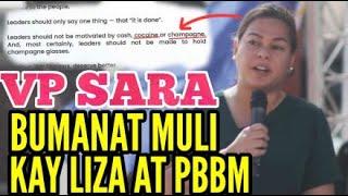 VICE PRESIDENT SARA DUTERTE BUMANAT MULI KAY PBBM AT LIZA MARCOS