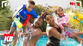 24 Hours in the Pool CHALLENGE | KB FAMILY LIFE VLOGS