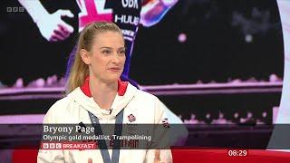 Bryony Page (Trampoline Olympic Gold Medalist) On BBC Breakfast [17.08.2024]