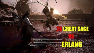 Erlang,The Sacred Divinity vs 2 x The Great Sage's Broken Shell Boss Fight