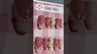 Strawberry and Cream  #nails #pressonnails #youtubeshorts