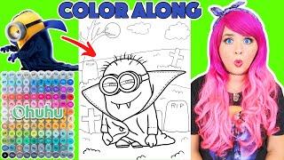 Color Minions Halloween Vampire With Me | COLOR ALONG WITH KIMMI